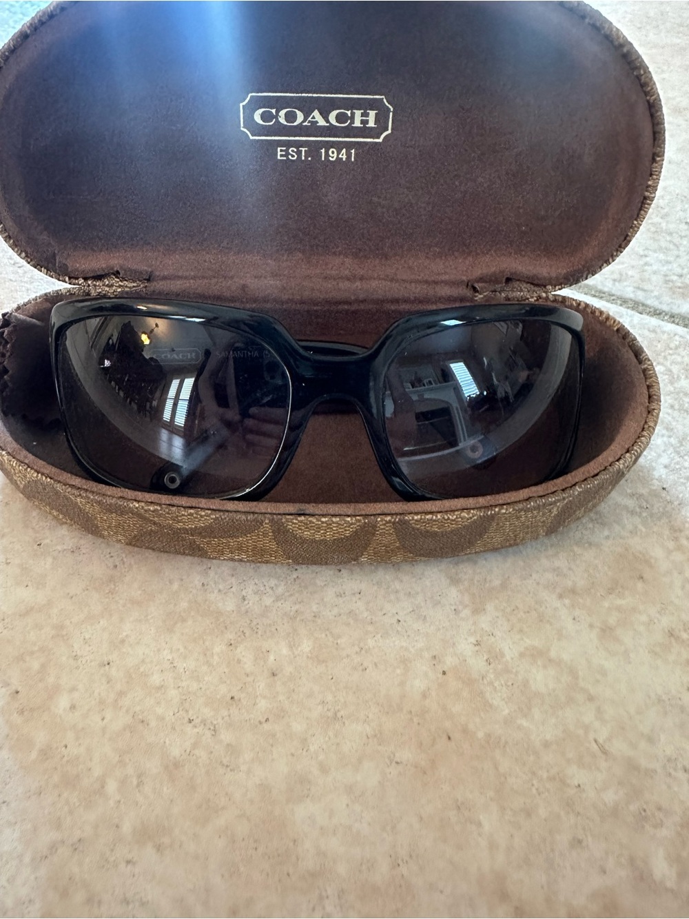 COACH women’s  Black Sunglasses with Signature Case